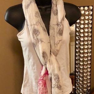Michael Stars Cotton Scarf w/Hummingbird print